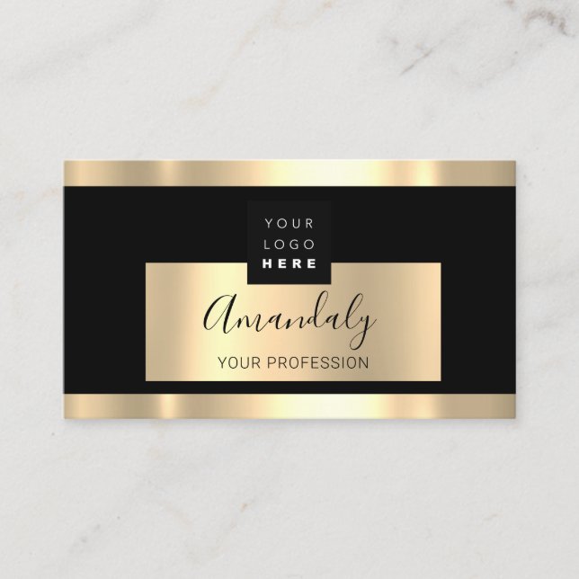 Beruflich Finance Services Gold-Logo VIP Black Visitenkarte (Vorderseite)