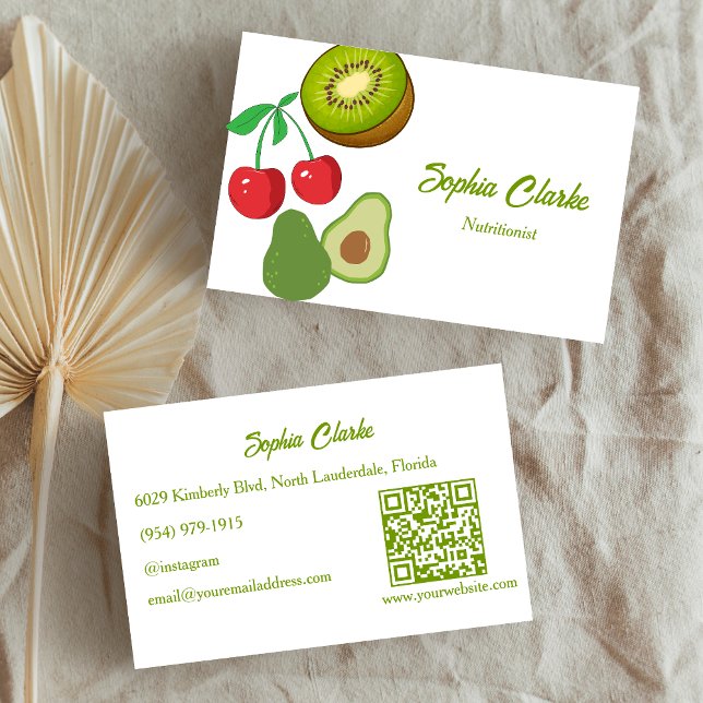 Beruflich Frucht QR Code Diätetiker Visitenkarte (Von Creator hochgeladen)
