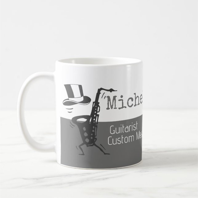 beruflich (Gitarrist) halbgrau Kaffeetasse (Links)
