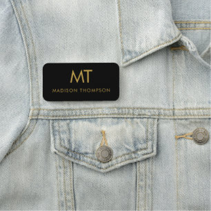 Beruflich Gold Black Employee Name Business Namensschild