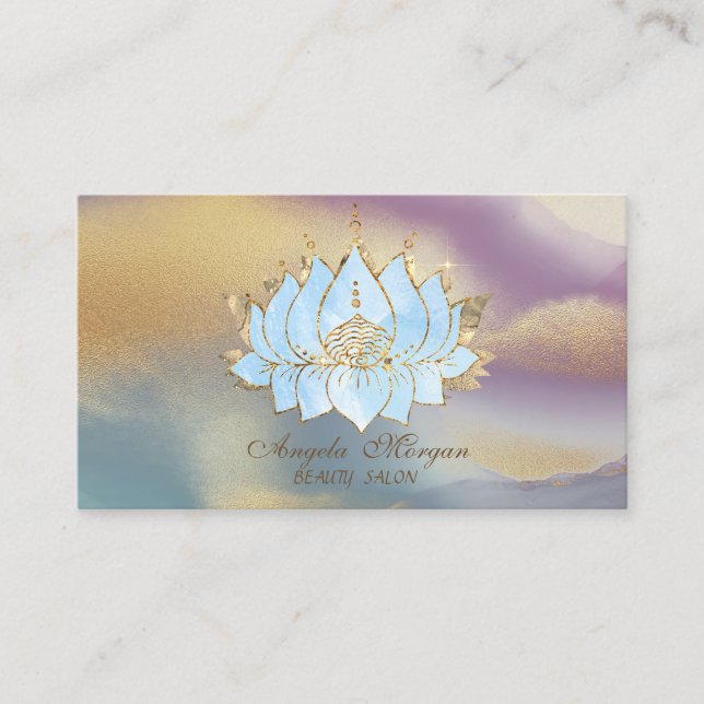 Beruflich Gold Blue Lotus Colorado Visitenkarte (Vorderseite)