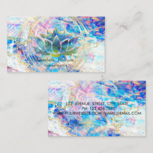 Beruflich, Gold Circles Lotus Opal Holographic Visitenkarte