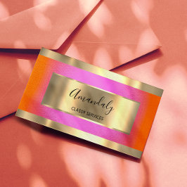 Beruflich Gold Gerahmt Elegante Rosa Orange Visitenkarte