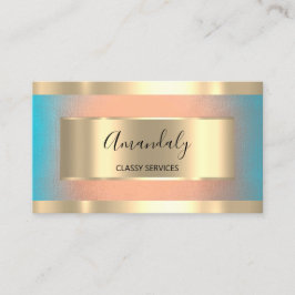 Beruflich Gold Gerahmt Elegante Rose Blue Ombre Visitenkarte