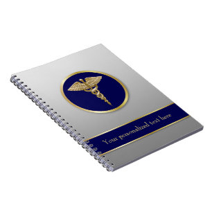 Beruflich Gold Medical Caduceus Blue Notizblock