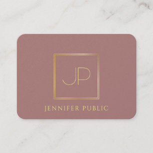 Beruflich Gold Monogram Modern Template Luxus Visitenkarte