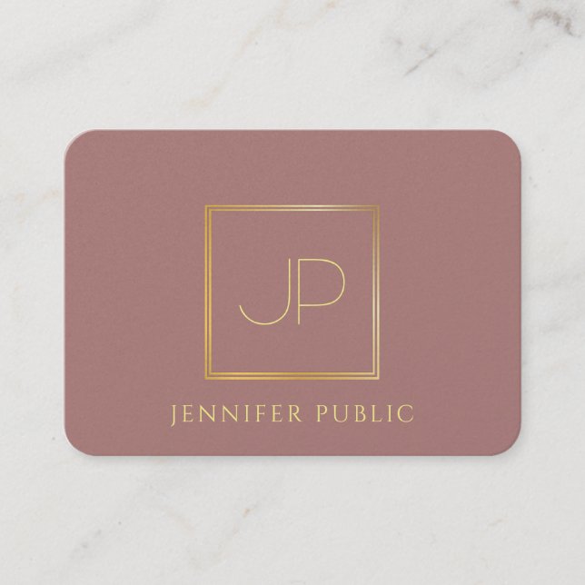 Beruflich Gold Monogram Modern Template Luxus Visitenkarte (Vorderseite)