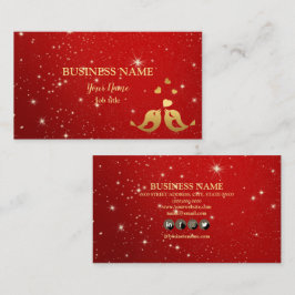 Beruflich Golden Birds Hearts Roter Shiny Rustikal Visitenkarte