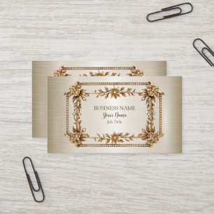 Beruflich Golden Verziert Rectangle Dimond floral Visitenkarte