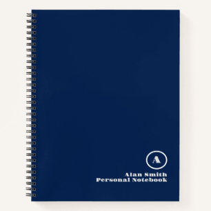Beruflich-Grau-Schwarz-Monogram-Notebook Notizbuch