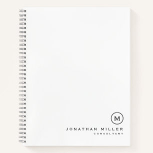Beruflich-Graue Monogramm Notizbuch
