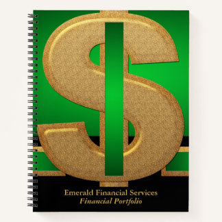 Beruflich Green| Gold-Dollar-Finanzdienstleistunge Notizbuch