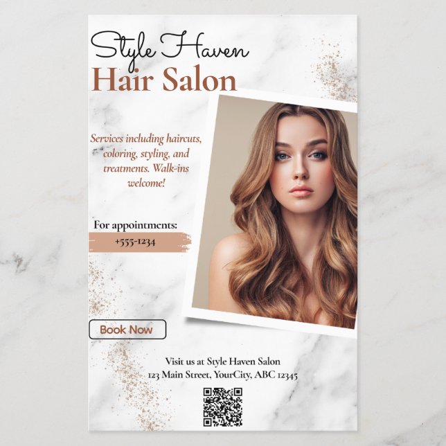 Beruflich Hair Salon Services Flyer (Vorne)