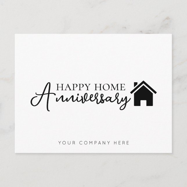 Beruflich Happy Zuhause Anniversary Real Anwesen Postkarte (Vorderseite)