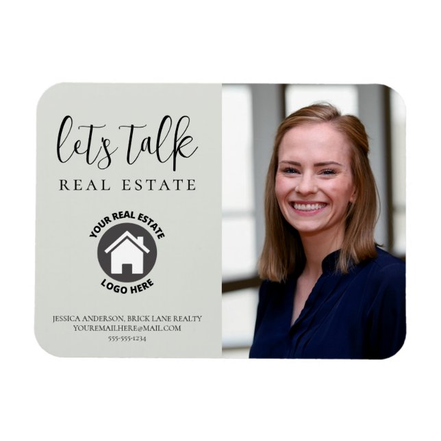 Beruflich Kontakt Info Foto Real Anwesen Magnet (Horizontal)