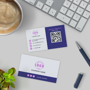 Beruflich Lila Lila Hinzufügen Ihres QR-Logos Visitenkarte