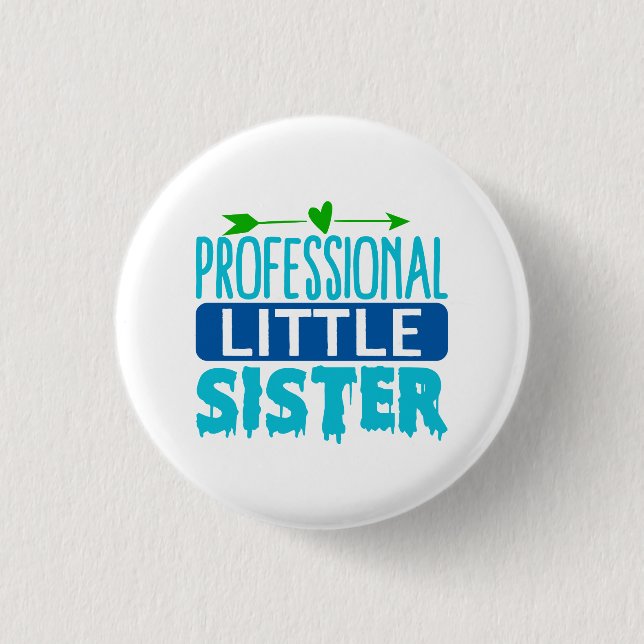 Beruflich Little Sister Blue Paint Tropfen Button (Vorderseite)