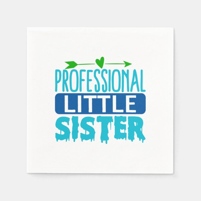 Beruflich Little Sister Blue Paint Tropfen Serviette (Vorderseite)