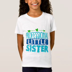 Beruflich Little Sister Blue Paint Tropfen T-Shirt