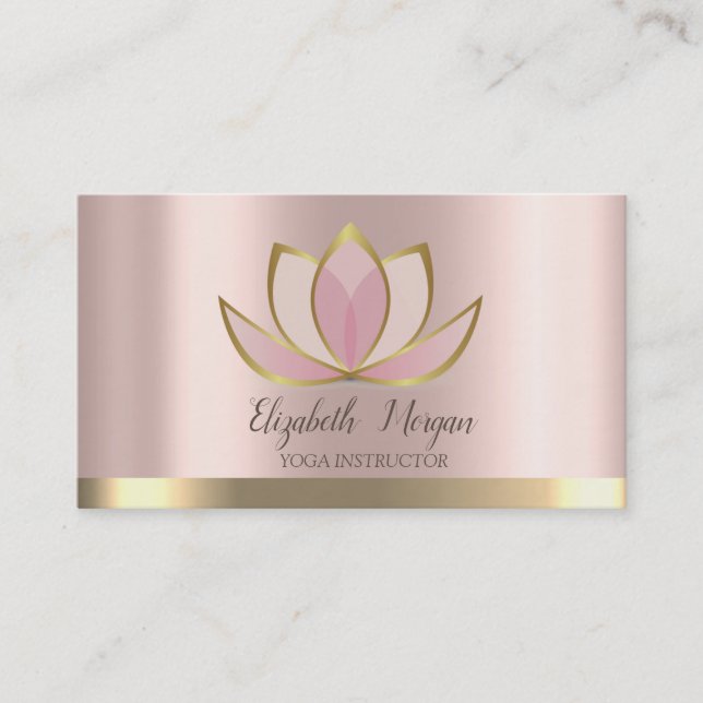 Beruflich Lotus Gold Strip Yoga Visitenkarte (Vorderseite)