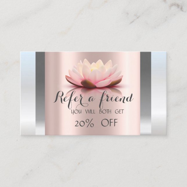 Beruflich Lotus Silver Rose Gold Empfehlungskarte (Vorderseite)