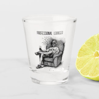 Beruflich Lounger Schwarz-weiße Tinte Personalisie Schnapsglas
