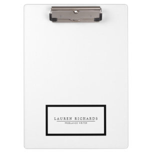 Beruflich Luxe Black und White Personalisiert Klemmbrett
