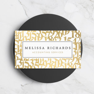 Beruflich Luxe Imitate Gold Numbers Accountant Visitenkarte