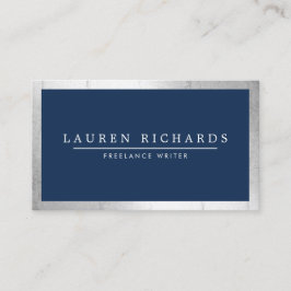 Beruflich Luxe Imitats Silver und Navy Blue Visitenkarte
