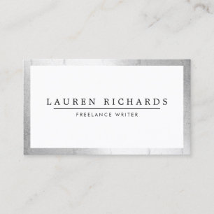 Beruflich Luxe Imitats Silver und White Visitenkarte