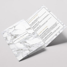 Beruflich Luxe Minimalistisch White Marble Broschü Dreifach Gefaltete Karte