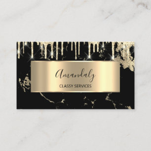 Beruflich Luxury Gold Royal Marble Black Tropfen Visitenkarte