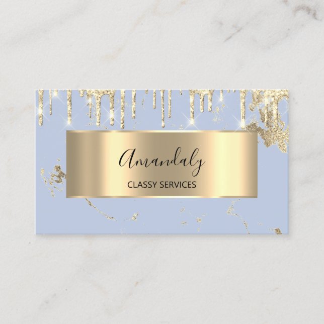 Beruflich Luxury Gold Royal Marble Blue Visitenkarte (Vorderseite)