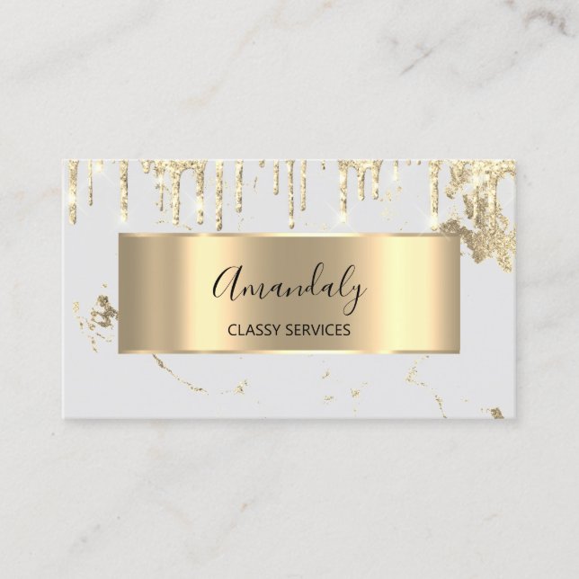 Beruflich Luxury Gold Royal Marble Gray Visitenkarte (Vorderseite)