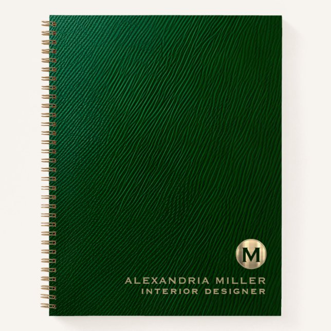 Beruflich Luxus Gold Monogram Notizbuch (Vorderseite)