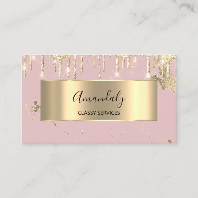 Beruflich Luxus Gold Royal Marble Rosa Rose Visitenkarte (Vorderseite)