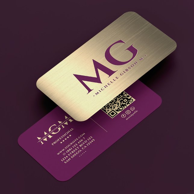 Beruflich Luxus Lila Gold Marketing Modernes Visitenkarte (Professional Luxury Purple Gold Marketing Modern Business Card
)
