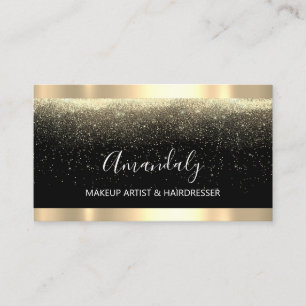 Beruflich Makeup Artist Event Planner Gold Blac Visitenkarte