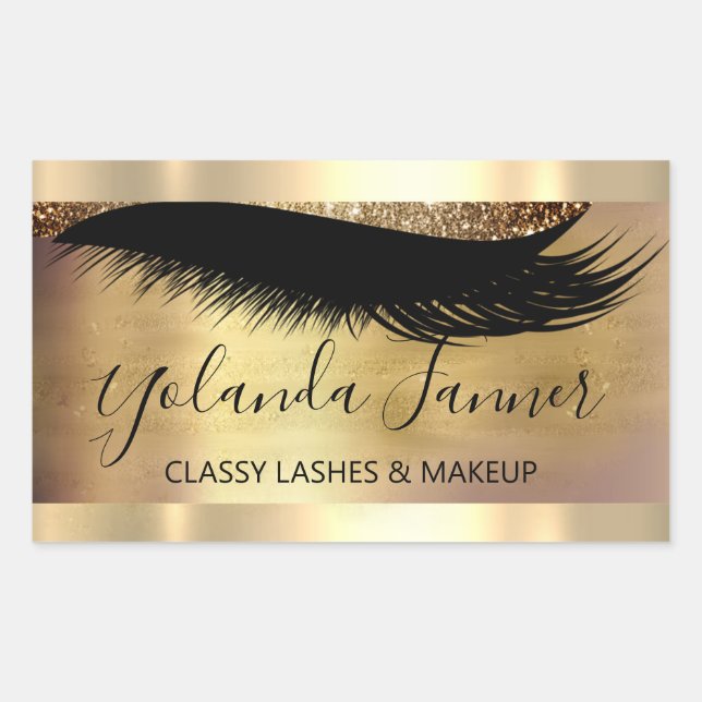 Beruflich Makeup Artist Eyelash Boutique Rechteckiger Aufkleber (Vorderseite)