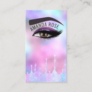 Beruflich Makeup Artist Eyelash Brow Holographi Visitenkarte