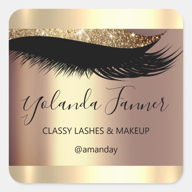 Beruflich Makeup Artist Eyelash Einzigartige Moder Quadratischer Aufkleber (Vorderseite)