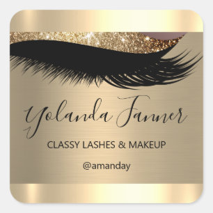 Beruflich Makeup Artist Eyelash Einzigartiges Sepi Quadratischer Aufkleber