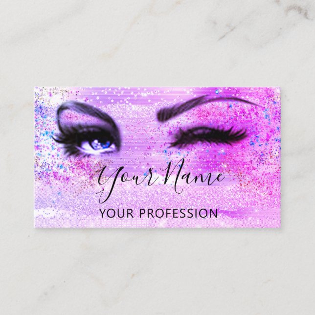 Beruflich Makeup Artist Eyelash Glitzer Strokes Visitenkarte (Vorderseite)