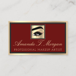 Beruflich Makeup Artist Eyelash Gold Burgund Visitenkarte