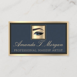 Beruflich Makeup Artist Eyelash Gold Smoky Blau Visitenkarte