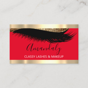 Beruflich Makeup Artist Eyelash Gold White Visitenkarte