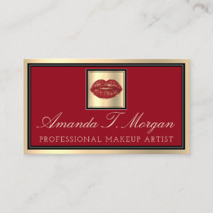 Beruflich Makeup Artist Eyelash Hair Rote Lippen Visitenkarte