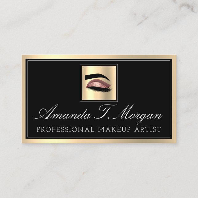 Beruflich Makeup Artist Eyelash Rose Gold Visitenkarte (Vorderseite)