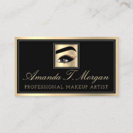 Beruflich Makeup Artist Eyelashes Gold Black Visitenkarte