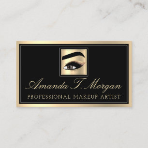 Beruflich Makeup Artist Eyelashes Gold Black Visitenkarte